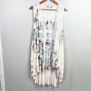 Origami Floral Embroidered Sheer Kimono